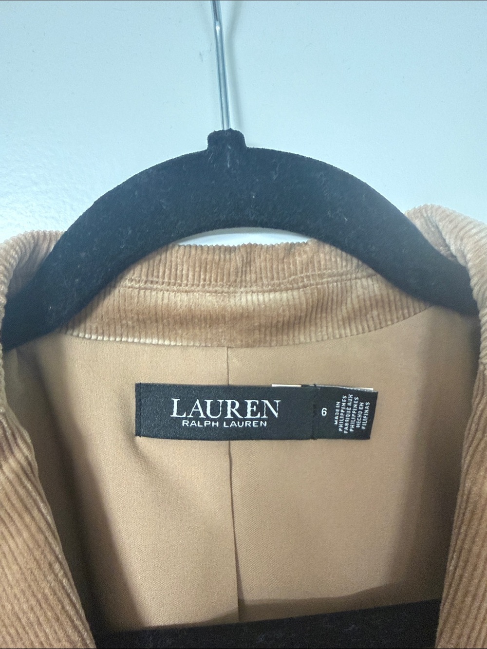 Ralph Lauren Tan Corduroy Blazer with Embroidered Pocket Crest - Picture 3 of 4